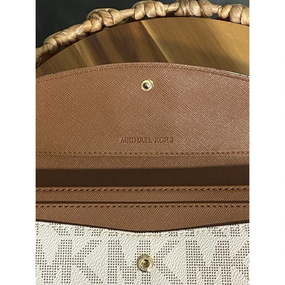 Michael Kors Mindy Carryall Leather Large Wallet (35T8GTZE3B) Vanilla Jetset